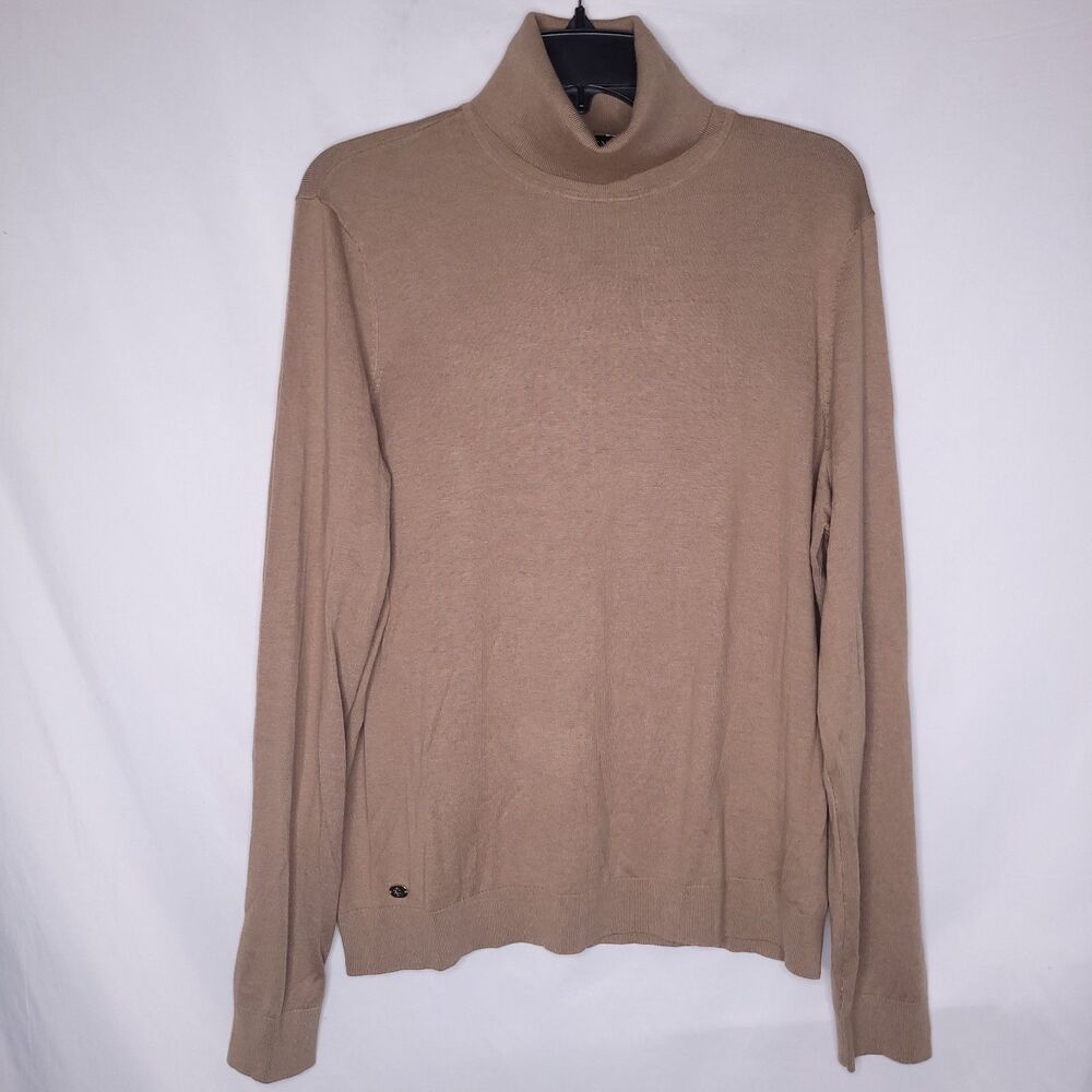 Lauren Ralph Lauren Silk Mulberry Sweater Womens 2XL Brown Turtleneck